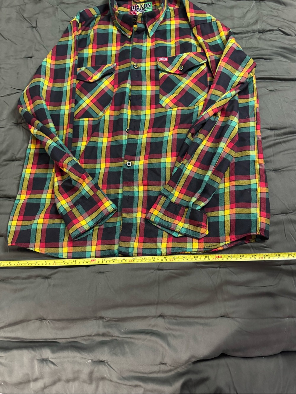 DIXXON Special Bob Marley Release- Plaid Button-Down Shirt (Red, Green) - Picture 4 of 6